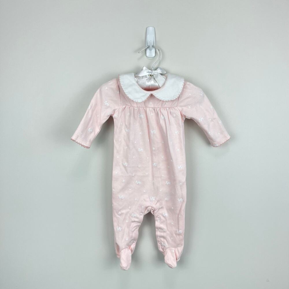 Tres Beau et Belle Pink Floral Footie 0-3 Months
